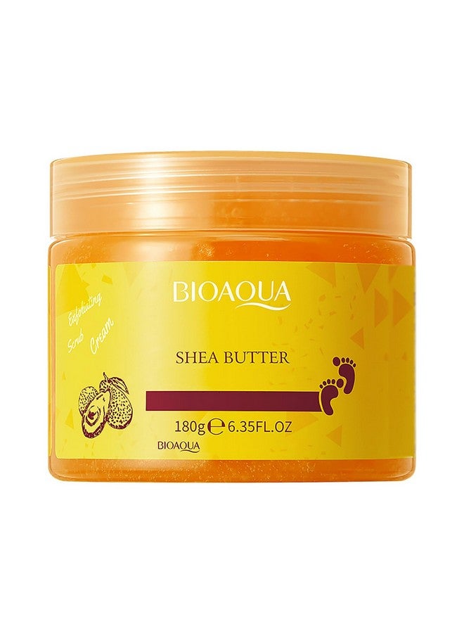 بيو أكوا كريم تقشير وتدليك عشبي للعناية بالقدمين وتنظيف بشرة القدمين الحساسة بزيت الشيا ومستخلصات طبيعية 180 جرام