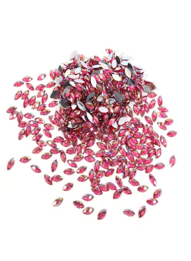 7*15mm Horse eye Acrylic Rhinestones Crystal Beads Flat Back Decoration(Red) - Image 4