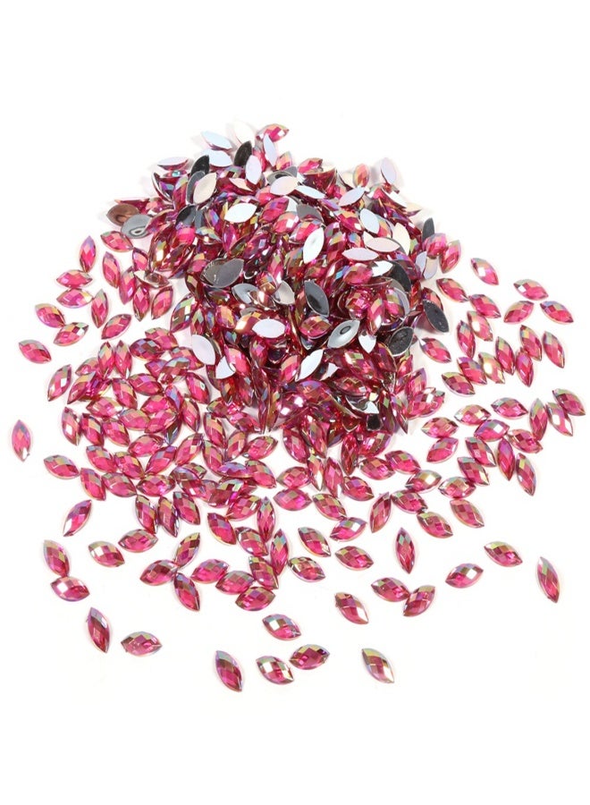 7*15mm Horse eye Acrylic Rhinestones Crystal Beads Flat Back Decoration(Red) - Image 1