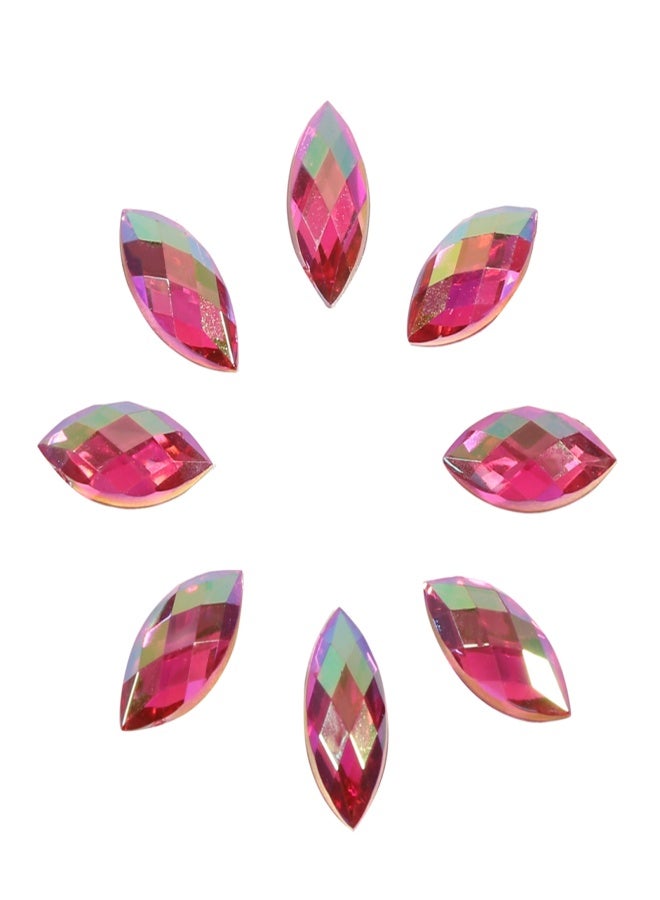 7*15mm Horse eye Acrylic Rhinestones Crystal Beads Flat Back Decoration(Red) - Image 2