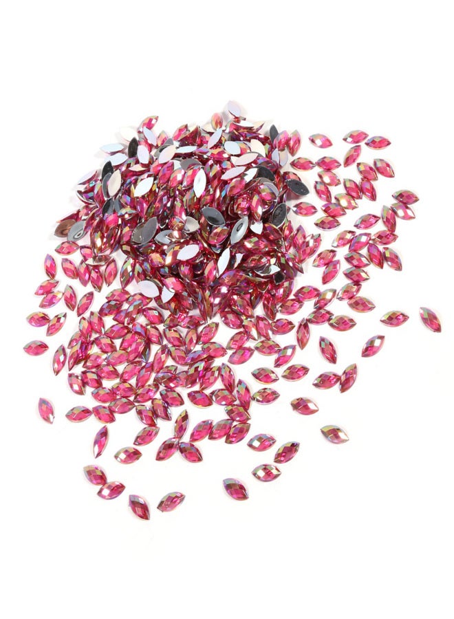 7*15mm Horse eye Acrylic Rhinestones Crystal Beads Flat Back Decoration(Red) - Image 5