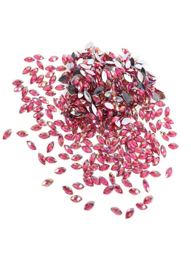 7*15mm Horse eye Acrylic Rhinestones Crystal Beads Flat Back Decoration(Red) - Image 3