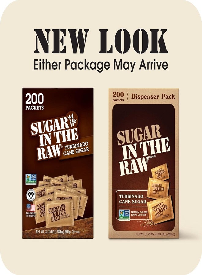 IN THE RAW Sugar Granulated Turbinado Cane Sugar On Go Packet, Pure Natural Sweetener, Hot & Cold Drinks, Coffee, Cooking, Baking, Vegan, Gluten-Free, Non-GMO, 200 Count Packets (1-Pack) - Image 5