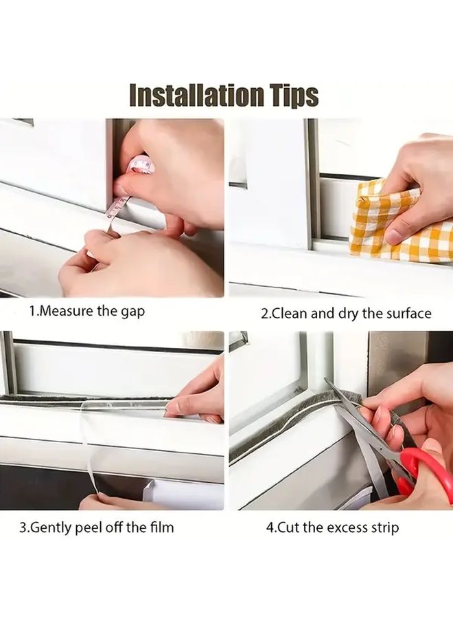 Gray Weather Stripping Brush 9mmx9mm 236 Inch Self Adhesive Seal Strip For Sliding Doors Windows - Image 5
