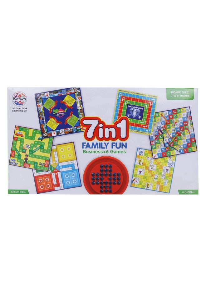 Ratna's 7 in 1 Family Board Game|Board Size: 6.5 Inches * 6.5 Inches & 8 Inches * 8 Inches|Brainvita,Ludo,Snakes & Ladders,Business,Car Rally,Diamond Mine,Cricket - Image 2