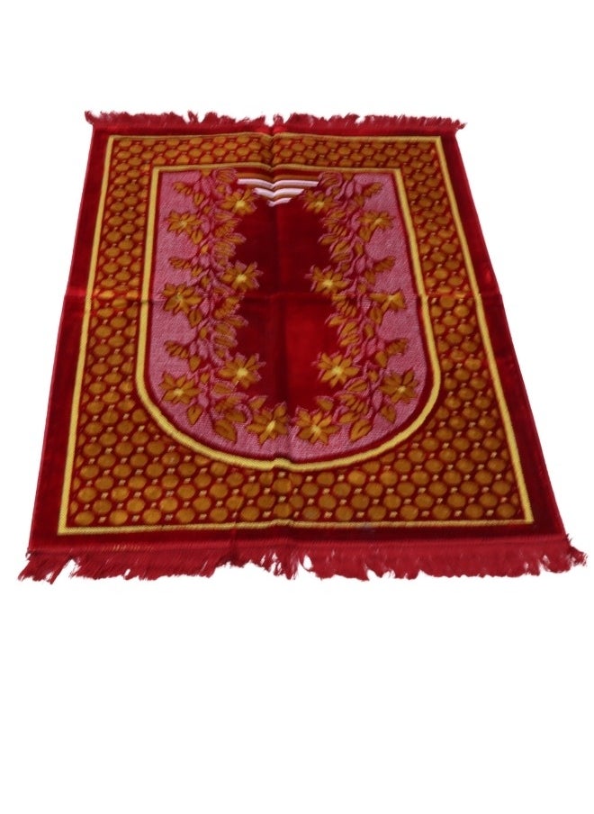سمارت هوم - سجادة صلاه تركية كبيرة منقوشة مبطنة/شرشف صلاة 80x120 سم - Image 1