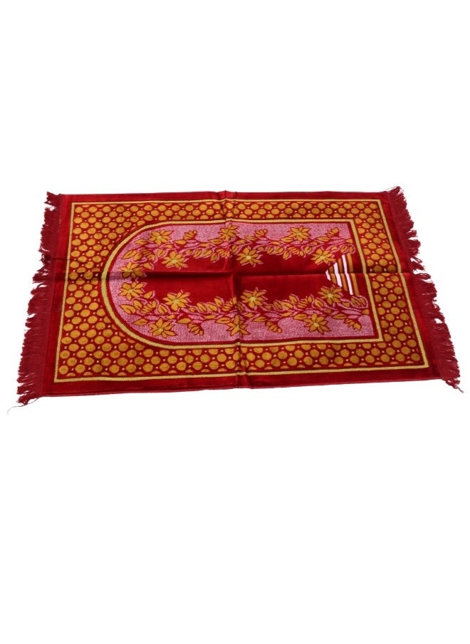 سمارت هوم - سجادة صلاه تركية كبيرة منقوشة مبطنة/شرشف صلاة 80x120 سم - Image 1