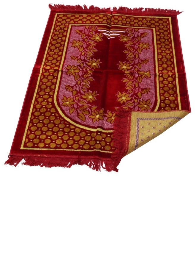 سمارت هوم - سجادة صلاه تركية كبيرة منقوشة مبطنة/شرشف صلاة 80x120 سم - Image 1