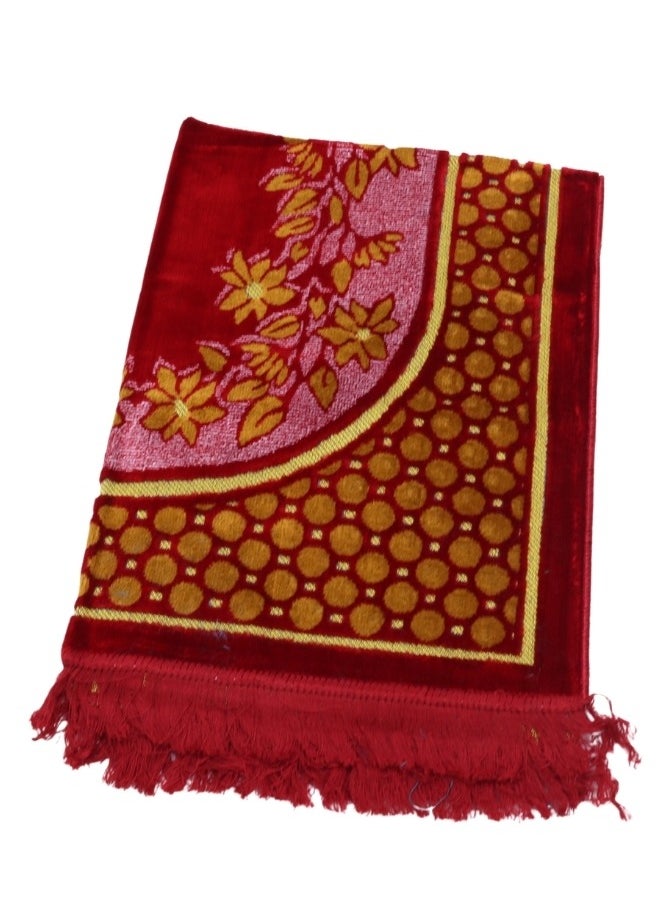 سمارت هوم - سجادة صلاه تركية كبيرة منقوشة مبطنة/شرشف صلاة 80x120 سم - Image 1