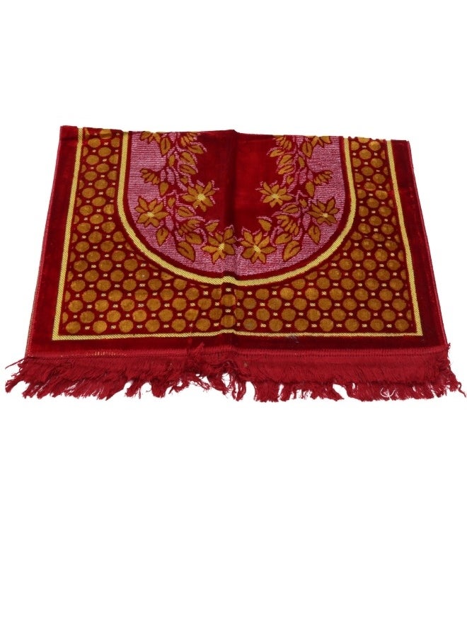 سمارت هوم - سجادة صلاه تركية كبيرة منقوشة مبطنة/شرشف صلاة 80x120 سم - Image 1