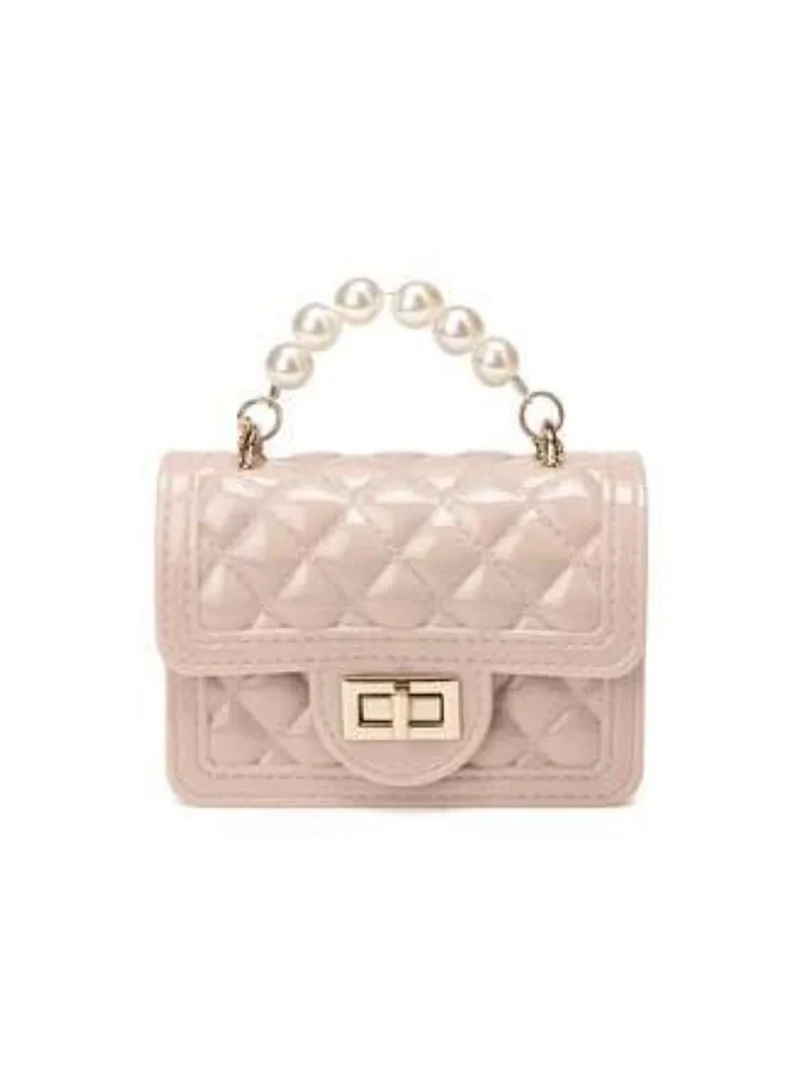 Lion Llama Mini Pearl Top-Handle Pink Crossbody Jelly Bag for Girls