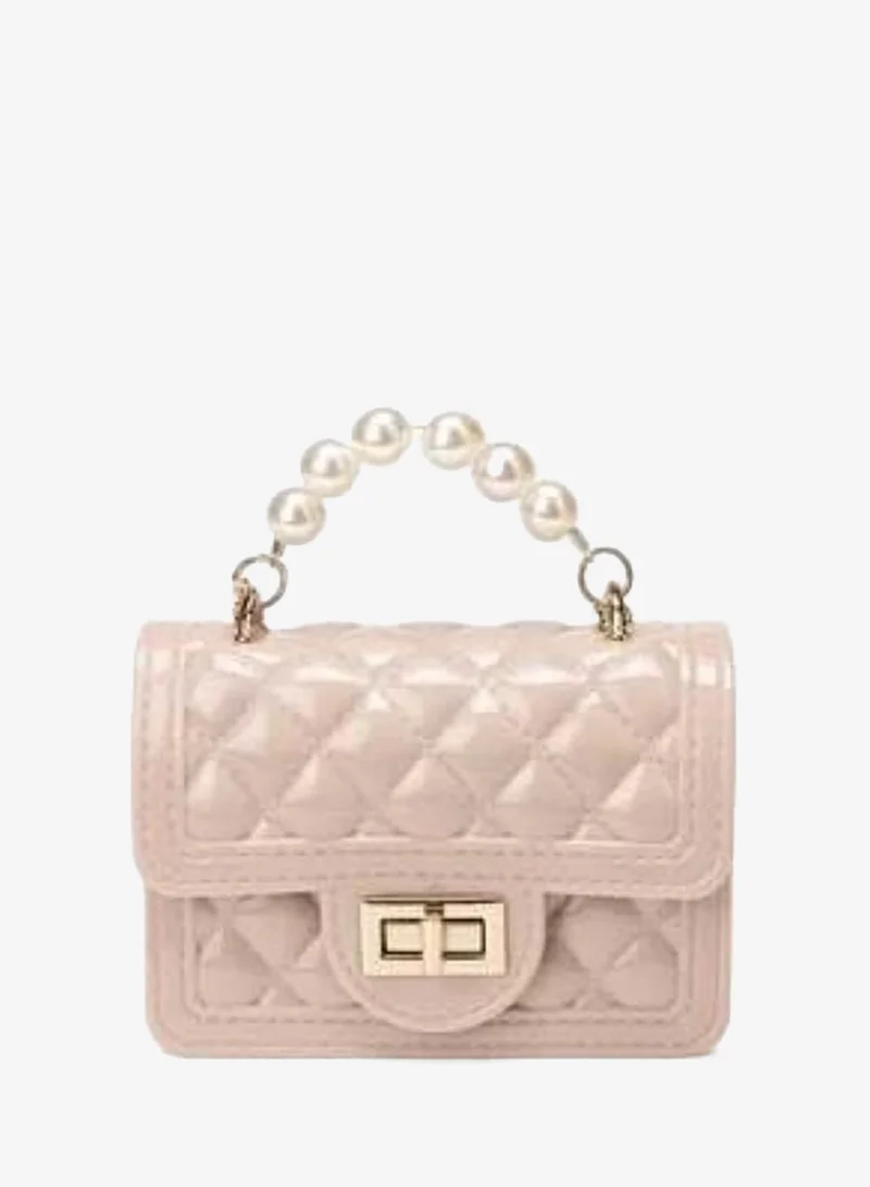 Lion Llama Mini Pearl Top-Handle Pink Crossbody Jelly Bag for Girls