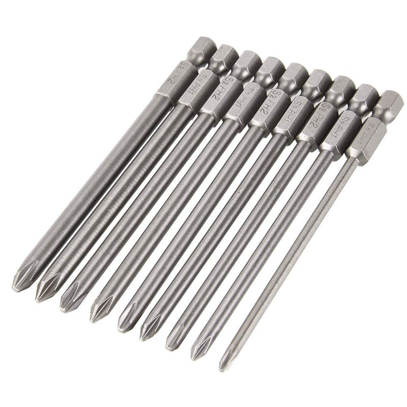 Yakamoz 9pcs 4-Inch Magnetic Long Hex Cross Phillips Screw Head Screwdriver Bits Electric Screwdriver Set - Image 1