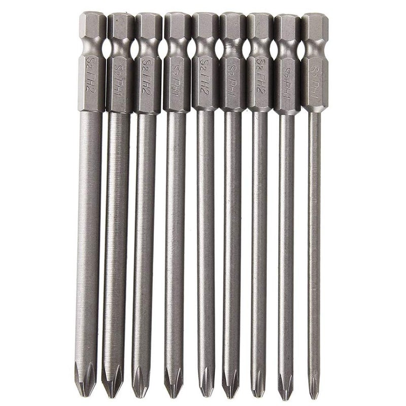 Yakamoz 9pcs 4-Inch Magnetic Long Hex Cross Phillips Screw Head Screwdriver Bits Electric Screwdriver Set - Image 2