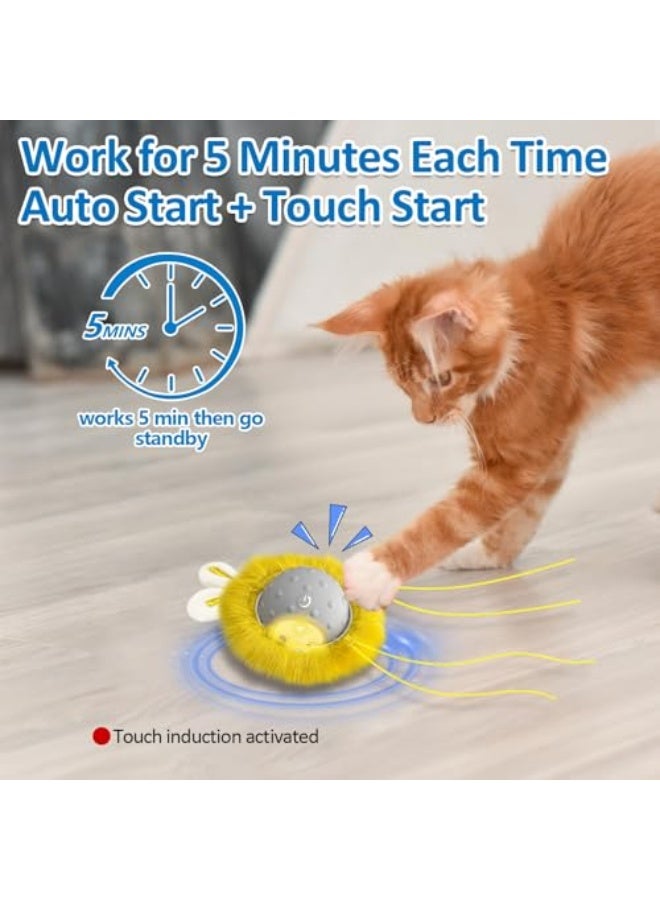 Smart Interactive Cat Toys - Automatic Cat Toys for Indoor Cats, USB Rechargeable Cat Ball Toys with LED Lights, Electric Cat Mice Toys, Auto On/Off - Image 3