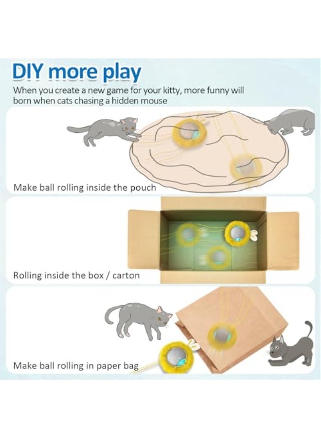 Smart Interactive Cat Toys - Automatic Cat Toys for Indoor Cats, USB Rechargeable Cat Ball Toys with LED Lights, Electric Cat Mice Toys, Auto On/Off - Image 5