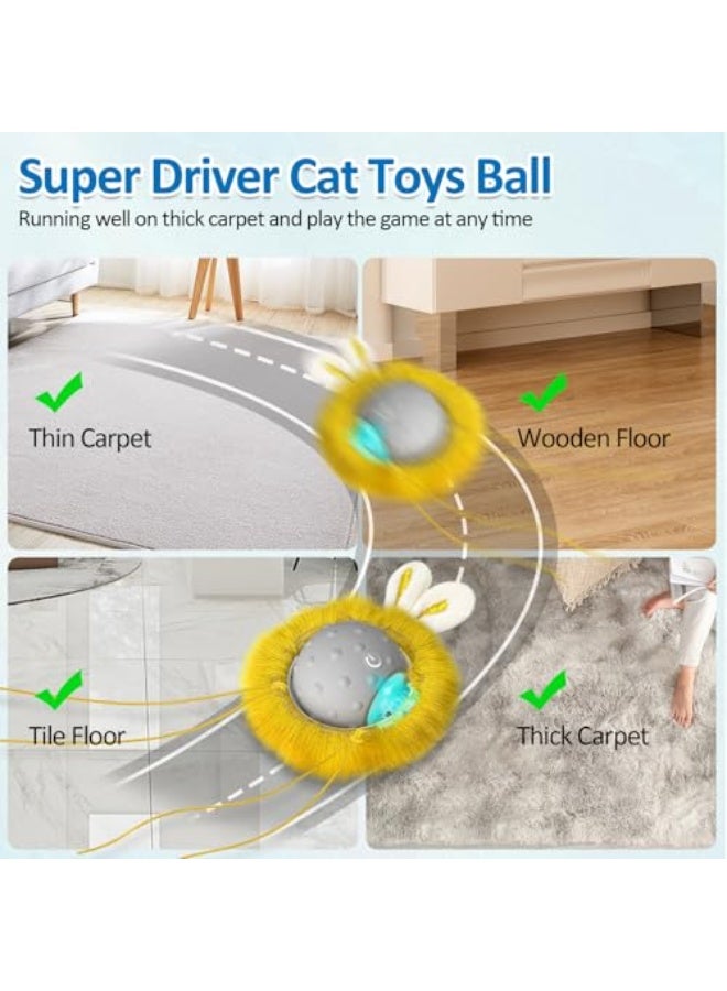 Smart Interactive Cat Toys - Automatic Cat Toys for Indoor Cats, USB Rechargeable Cat Ball Toys with LED Lights, Electric Cat Mice Toys, Auto On/Off - Image 2