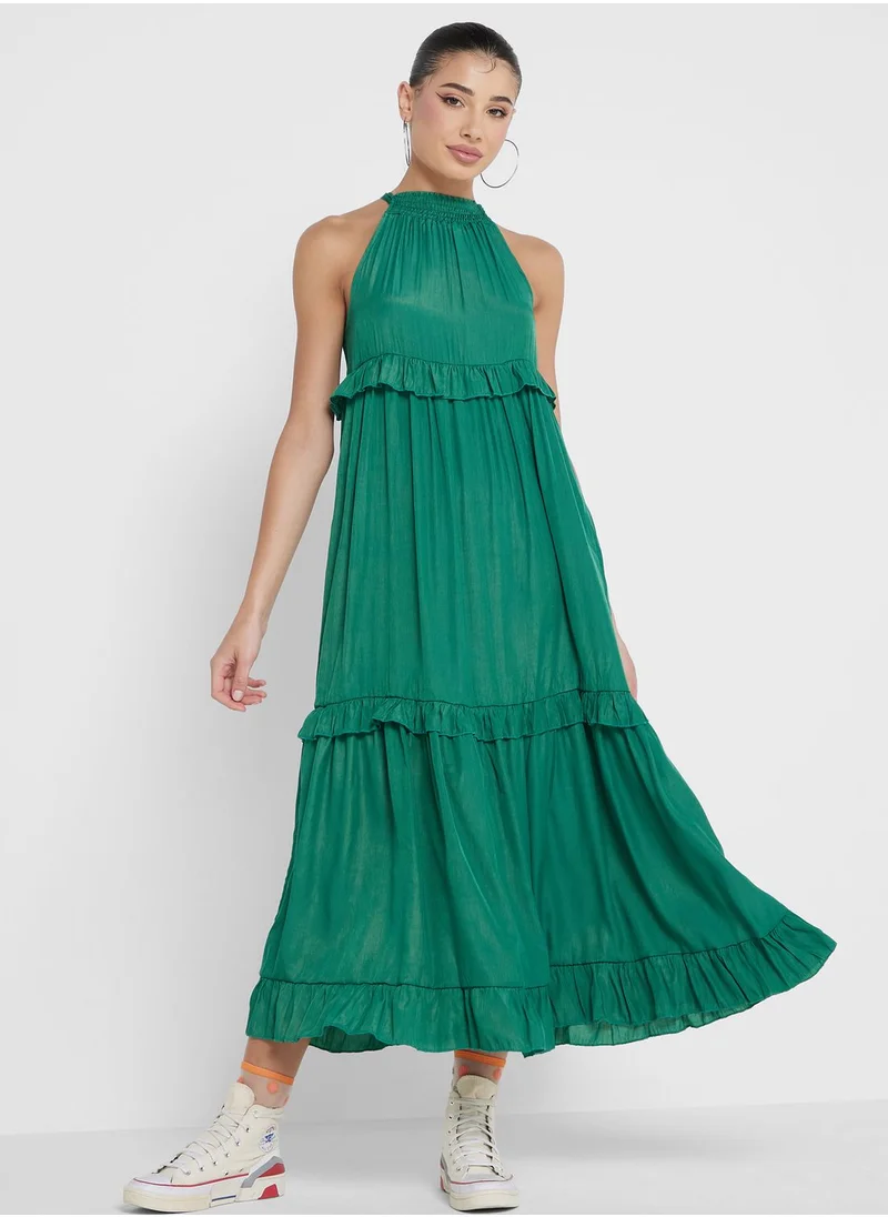 Ginger Ruffle Detail Tiered Dress