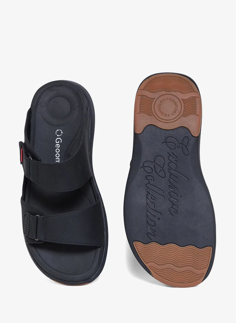 Geoomnii Black Comfort Arabic Sandals for Men – Classic Slip-On Open Toe Sandals with Cushioned Footbed for Daily Wear for Men | Best Price UAE