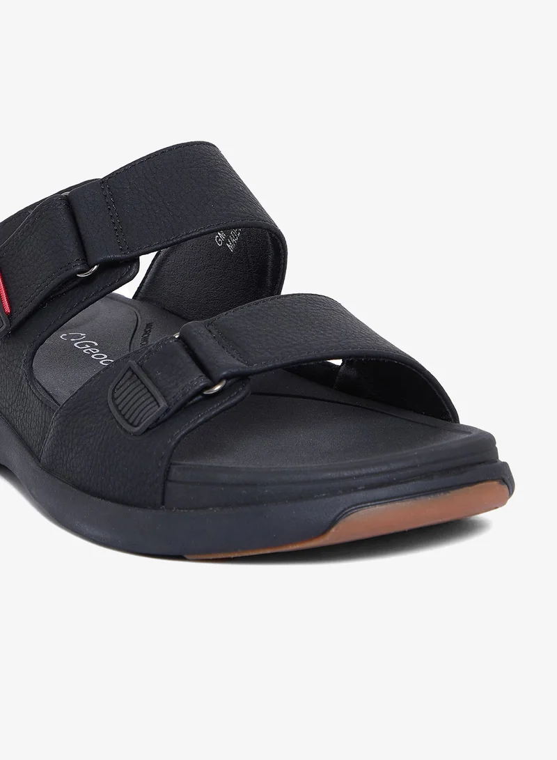 Geoomnii Black Comfort Arabic Sandals for Men – Classic Slip-On Open Toe Sandals with Cushioned Footbed for Daily Wear for Men | Best Price UAE