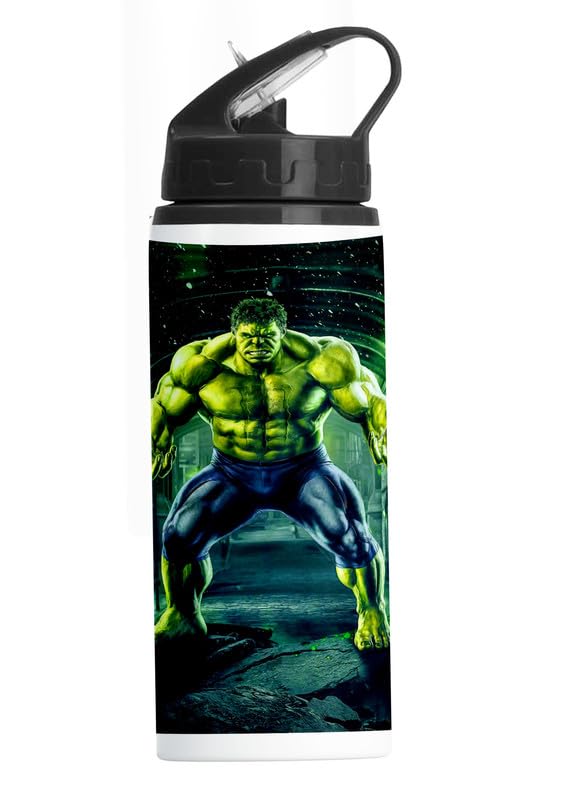 PrintingZone Compatible Print with Hulk Sipper Water Bottle Anime Printed Straw Bottle for Boys Girls School BLKN310 - Image 1
