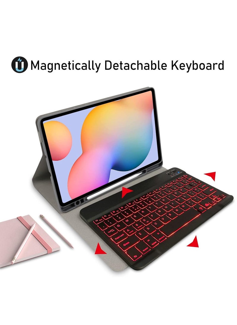 JAJEEK Samsung S6 Lite Tablet Case with Keyboard and Built-in S Pen Holder – Slim Smart Case with Bluetooth Keyboard for Samsung Galaxy Tab S6 Lite 10.4 (2024/2022/2020) SM-P620/P625/P615/P619 – Black - Image 3