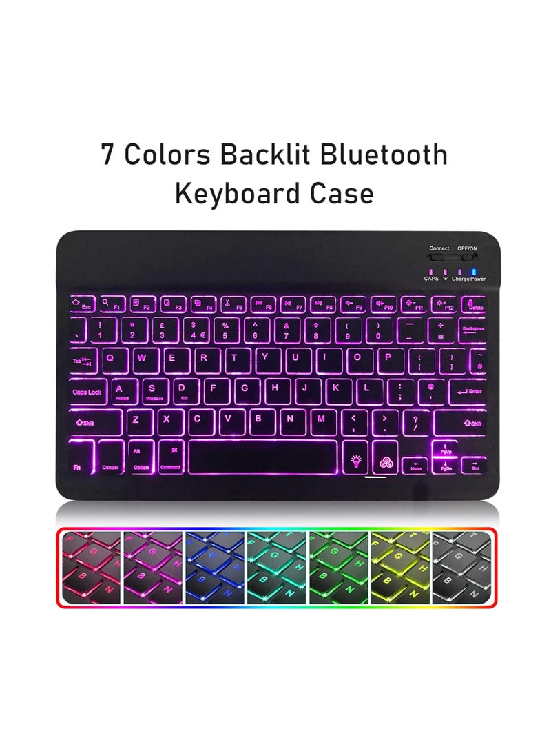 JAJEEK Samsung S6 Lite Tablet Case with Keyboard and Built-in S Pen Holder – Slim Smart Case with Bluetooth Keyboard for Samsung Galaxy Tab S6 Lite 10.4 (2024/2022/2020) SM-P620/P625/P615/P619 – Black - Image 2