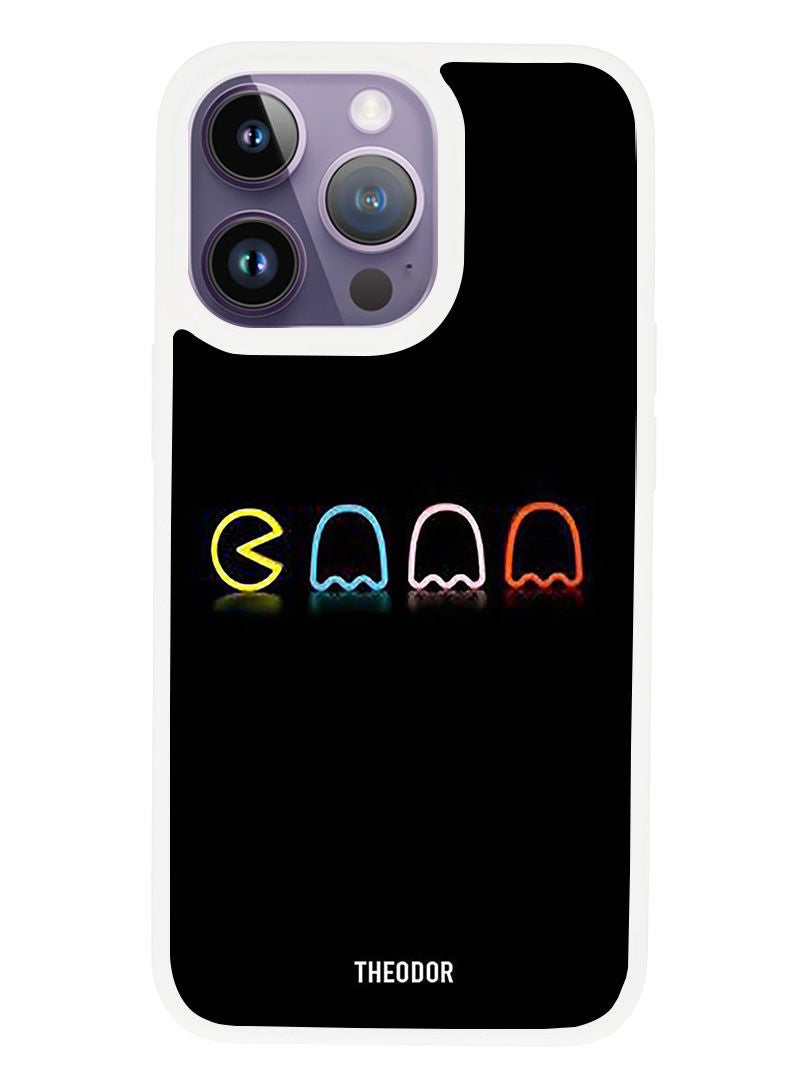 Theodor Protective Case Anti Scratch Shock Proof Cover For APPLE IPHONE 14 PRO MAX Pack Man (White Bumper) - Image 1