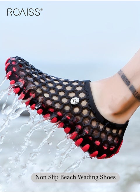 Men's Outdoor Anti-Skid Hole Wading Shoes Soft Baotou Quick Drying And Durable Hole Shoes Summer Breathable Beach Shoes