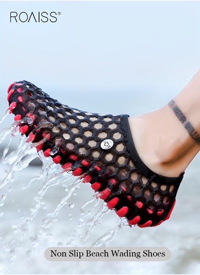 Men's Outdoor Anti-Skid Hole Wading Shoes Soft Baotou Quick Drying And Durable Hole Shoes Summer Breathable Beach Shoes