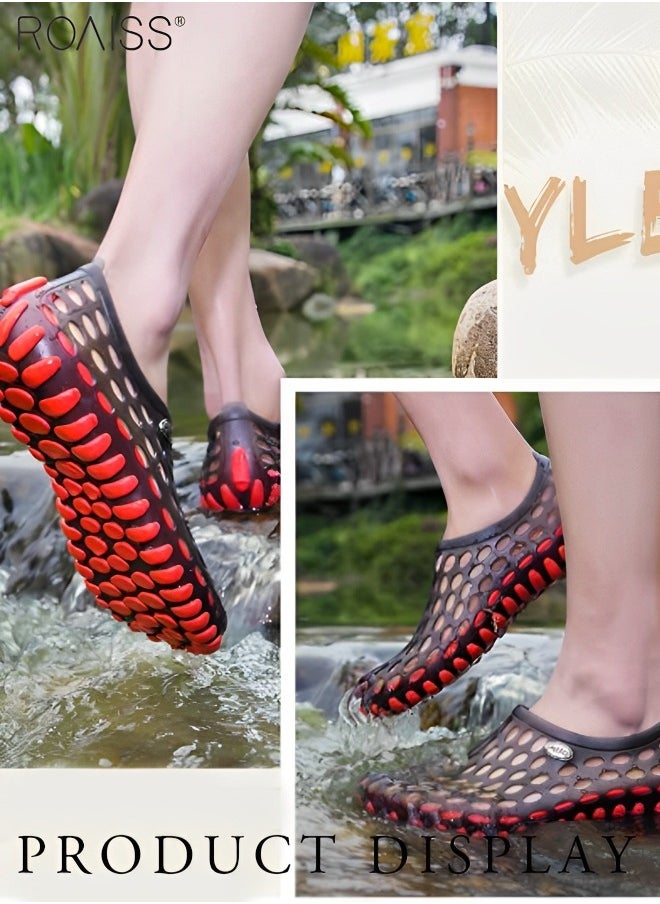 Men's Outdoor Anti-Skid Hole Wading Shoes Soft Baotou Quick Drying And Durable Hole Shoes Summer Breathable Beach Shoes