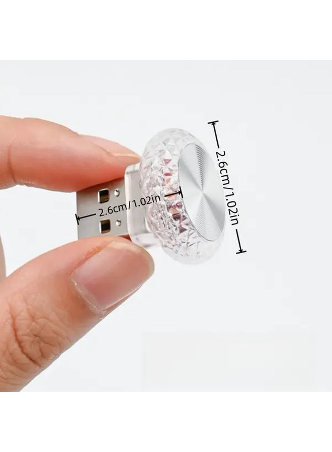 2 قطعة مصابيح أجواء مصابيح LED صغيرة ملونة للسيارة USB لتزيين داخل السيارة - Image 2