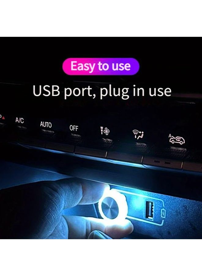 2 قطعة مصابيح أجواء مصابيح LED صغيرة ملونة للسيارة USB لتزيين داخل السيارة - Image 3
