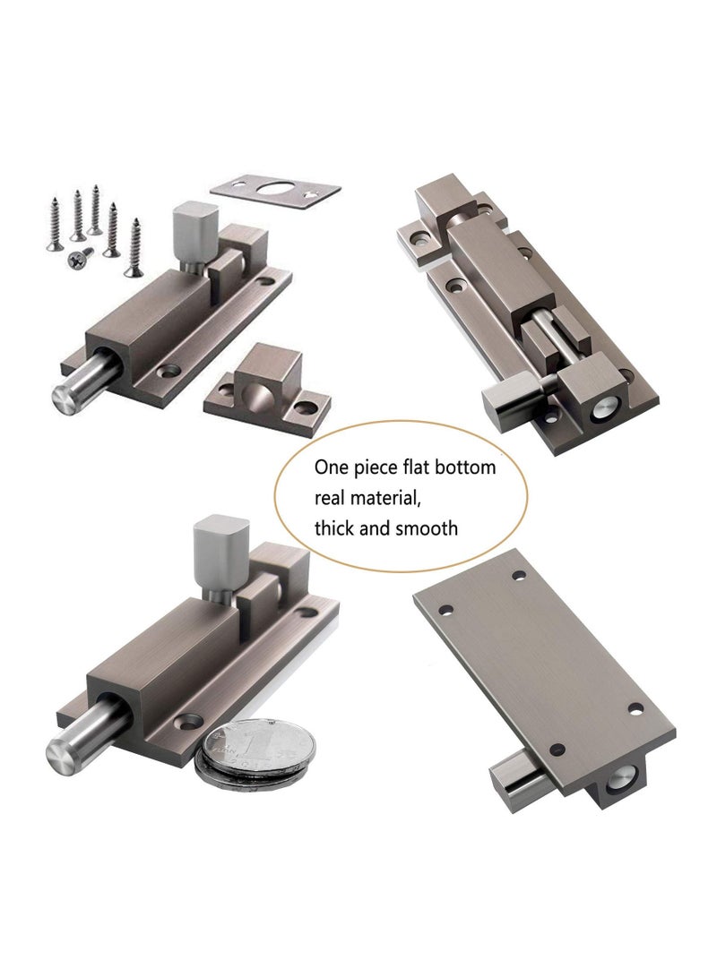 Heavy-Duty Home Security Door Reinforcement Lock, Thick Slide Barrel Bolt Latch for Bedrooms, Bathrooms, and Storage Units (3.5 x 1.1 in.) - Reliable Security Guard Hardware - Image 2