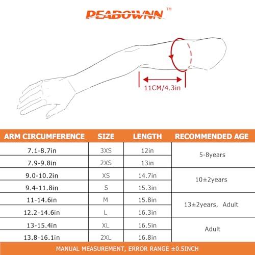 Peabownn Volleyball Sleeves Youth 5XS-2XL - Breathable Arm Sleeve Youth Men Women for Football Soccer Basketball Baseball Running UV Blocking Arm Compression Sleeve S - Image 5