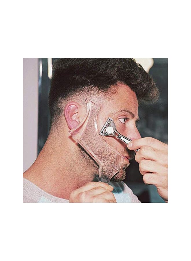 Zaboon Shaving Template Beard Shaping Tool Transparent Template Styling Comb Templates For Goatee Mustache Sideburns Jaw Cheek Neck Line Symmetric Curve Step Cut Trimmer Barber Supplies Set Stencil - Image 2