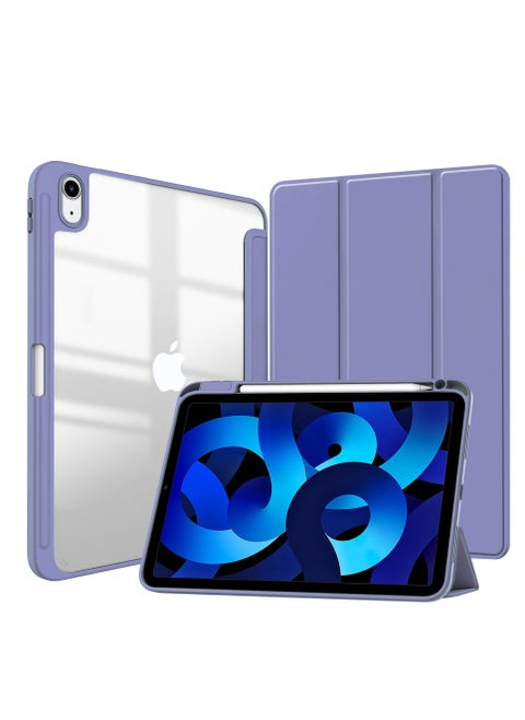 Case for iPad 10th Generation 10.9 Inch 2022 Shockproof Cover with Clear Transparent Back Shell with Pencil Holder, Auto Sleep/Wake Cover