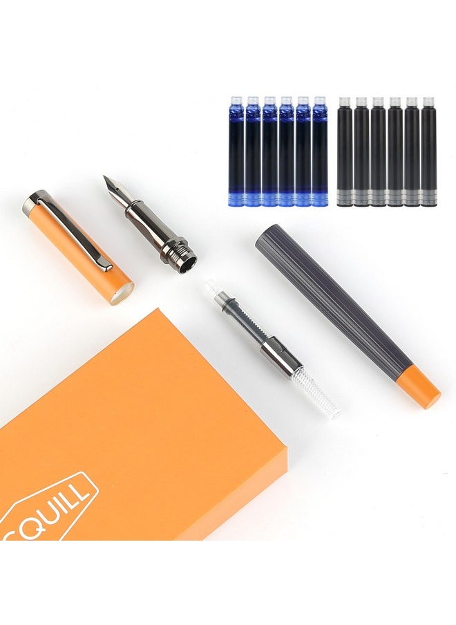 GC QUILL - Fountain Pen Set - Fine Nib With 12 Ink Cartridges And Ink Refill Converter, Pen Gift Set For Writing Journaling Calligraphy- Mu-12 - Image 1