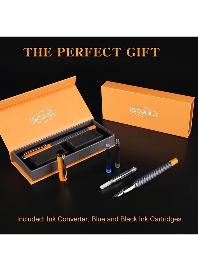 GC QUILL - Fountain Pen Set - Fine Nib With 12 Ink Cartridges And Ink Refill Converter, Pen Gift Set For Writing Journaling Calligraphy- Mu-12 - Image 1