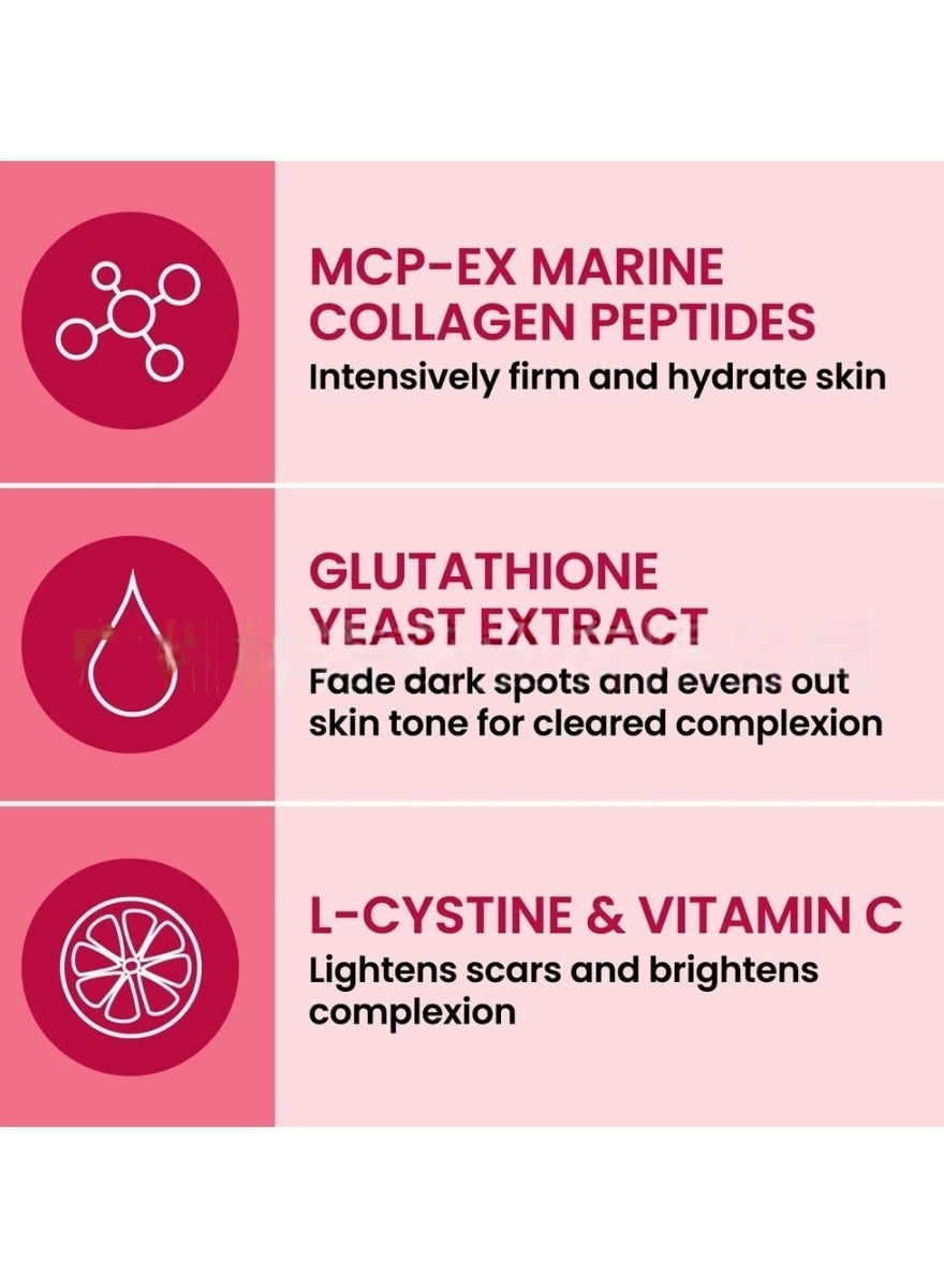 Collagen Collagen Peptide + Glutathione Capsules - Skin Brightening & Radiance Support | 60 Capsules | Best Price KSA