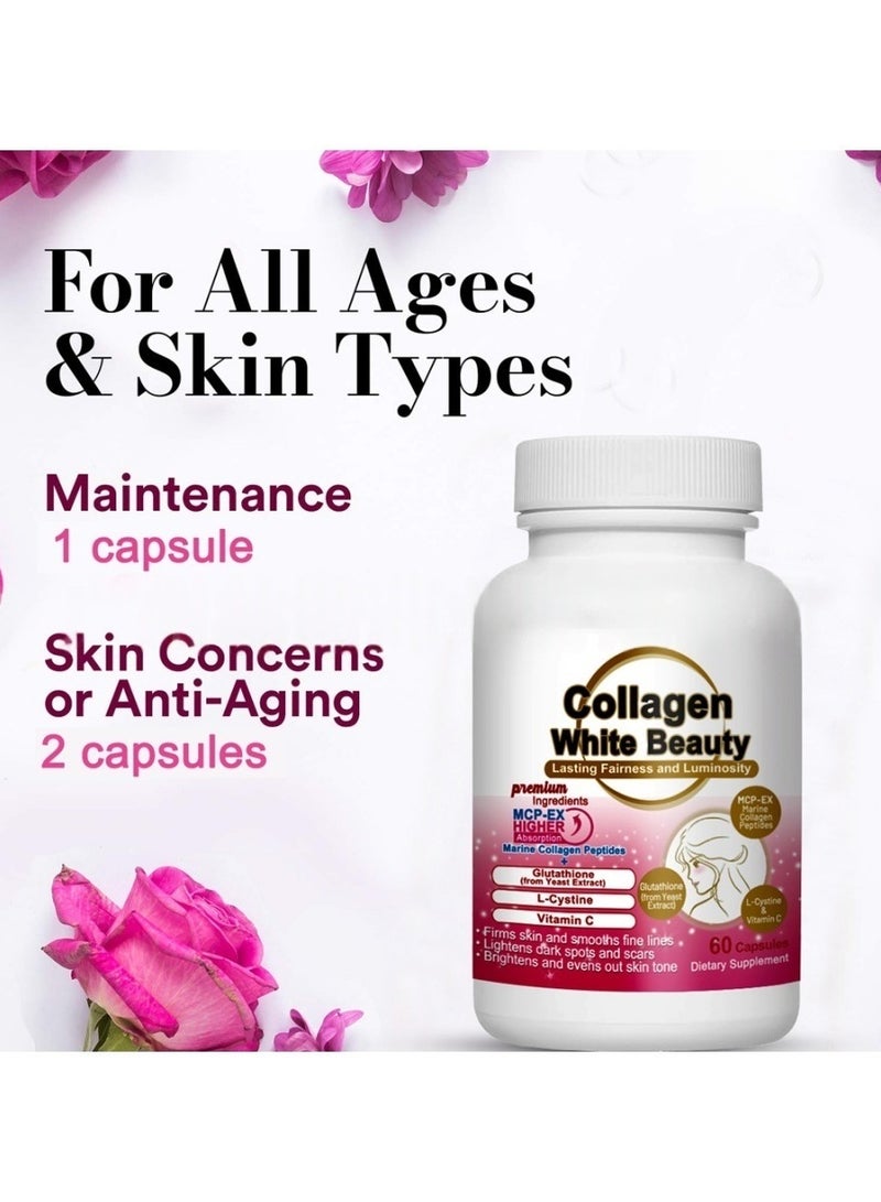 Collagen Peptide + Glutathione Capsules - Skin Brightening & Radiance Support | 60 Capsules - Image 5