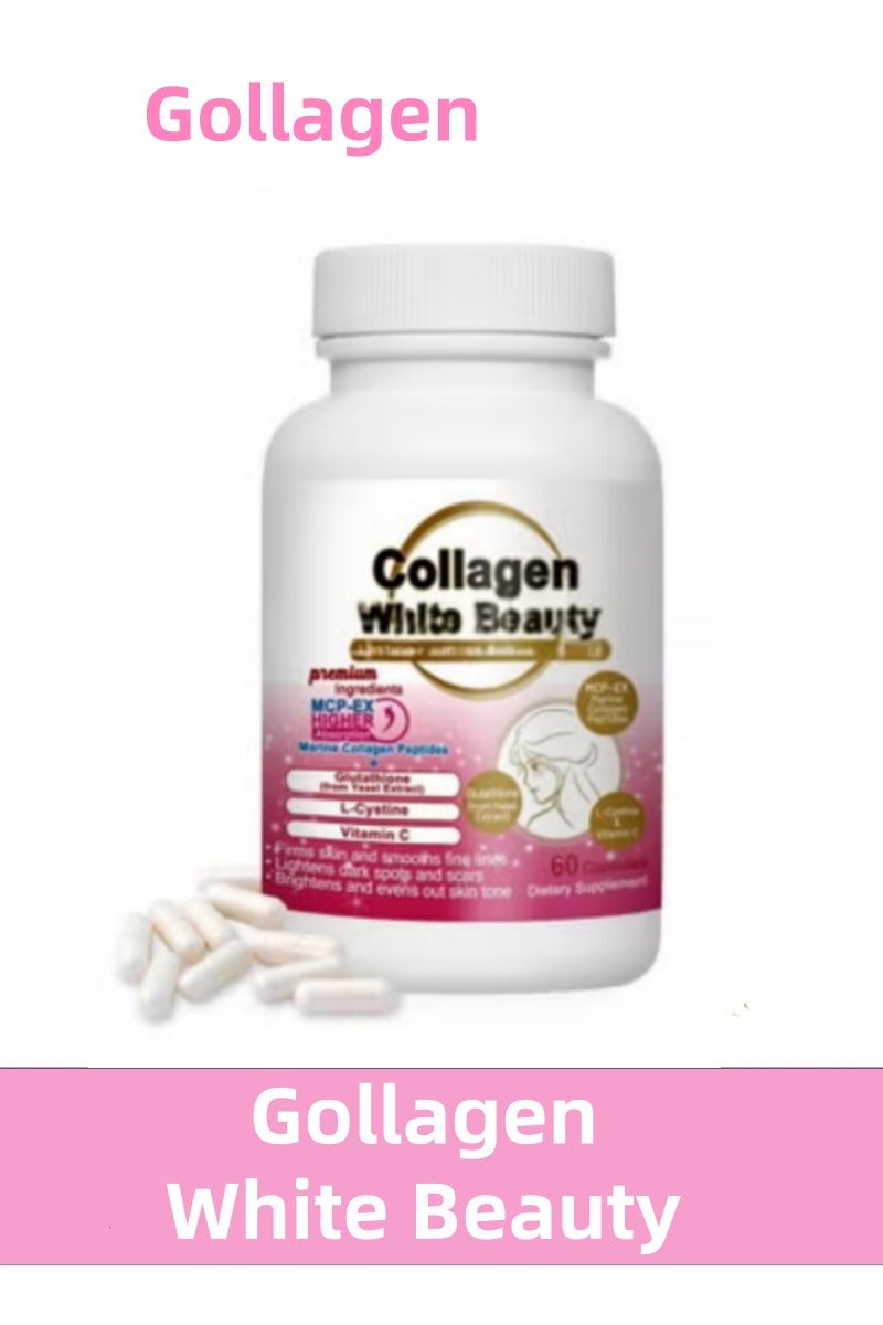 Collagen Peptide + Glutathione Capsules - Skin Brightening & Radiance Support | 60 Capsules - Image 1