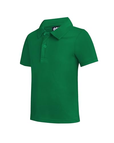 QBK Toddler to Youth Boys' Performance Polo Kids Collared Golf Shirt School Uniform (Kelly Green S) - Image 3