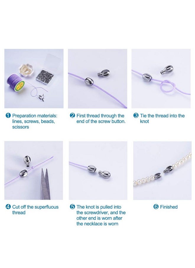 KISSITTY - 100Set/Box Platinum Plated Brass Screw Twist Clasps 4 Mixed Shapes Metal Jewelry Clasp For Diy Jewelry Bracelet Necklace Making - Image 1