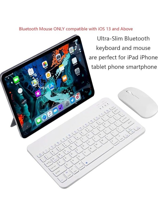 erorex Ultra-Slim Bluetooth Keyboard and Mouse Combo Rechargeable Portable Wireless Keyboard Mouse Set for Apple iPad iPhone iOS 13 and Above Samsung Tablet Phone Smartphone Android Windows (White)  - Image 5