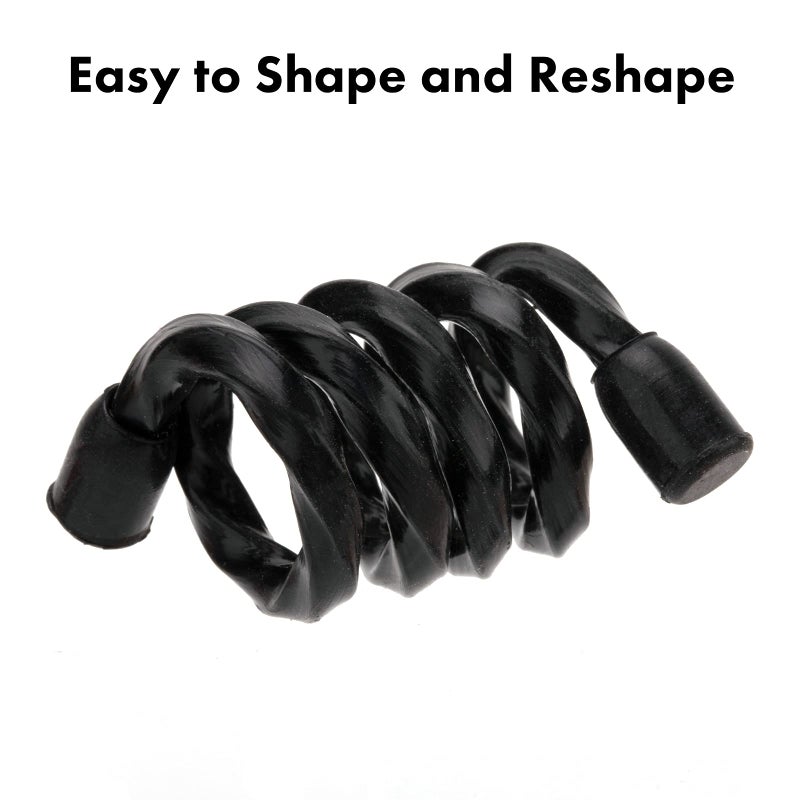 Gesipor 6 Pcs 24-Inch Silicone Cable Ties Dia 5Mm Reusable Steel-Core Rubber Twist Ties Bendable Cable Ties For Bundling And Holding  All Purpose Cord Tie For Indoor And Outdoor (Black) - Image 3