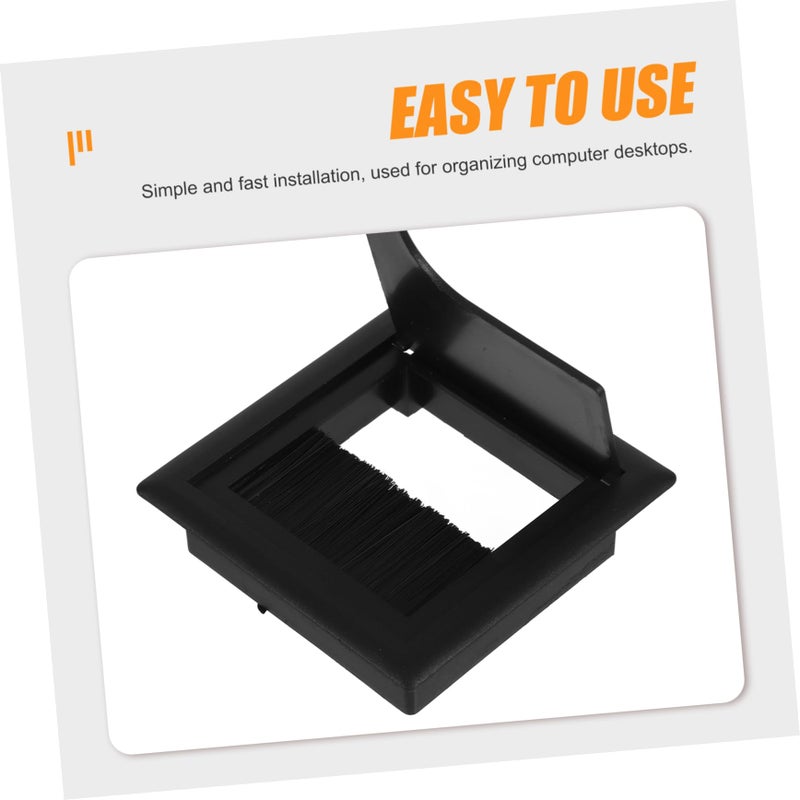 6Pcs Black Desk Grommets Cable Management Hole Cover Wire Organizer for Tidy Workspace - Image 4