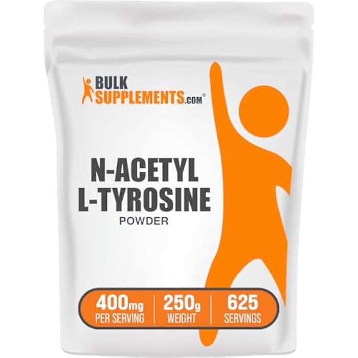 BulkSupplements.com N-Acetyl L-Tyrosine Powder -Tyrosine Supplement, NALT Powder, Amino Acid Supplement - Unflavored & Gluten Free, 400mg per Serving, 250g (8.8 oz) (Pack of 1) - Image 1
