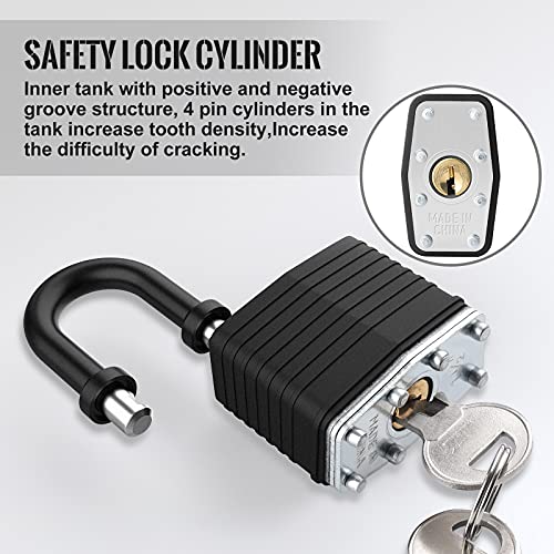 Diyife Padlock with Key, [2 Pack] [4 Keys] Diyife Padlock Waterproof Lock Key Padlocks 40mm Heavy Duty Padlocks Anticut, Oustside Laminated Steel for Gym Locker, Garage, Fence, Shed, Yard,Outdoor & Indoor - Image 4