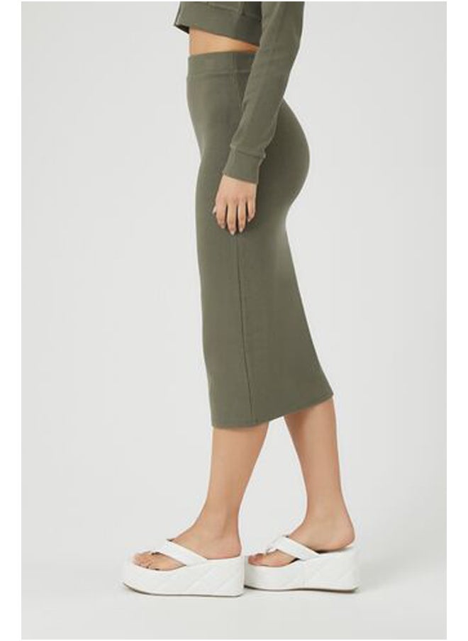 FOREVER 21 - Ribbed Dress Midi Skirt - Image 1